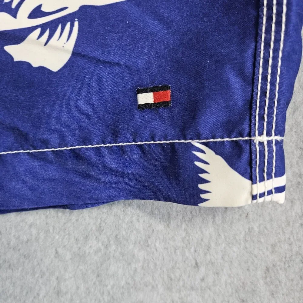 TOMMY HILFIGER Men's Blue Hawaiian Sailfish Marlin Swim Trunks Board Shorts Sz L
